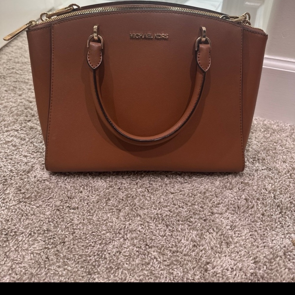 Michael Kors Brown Saffiano Leather Satchel